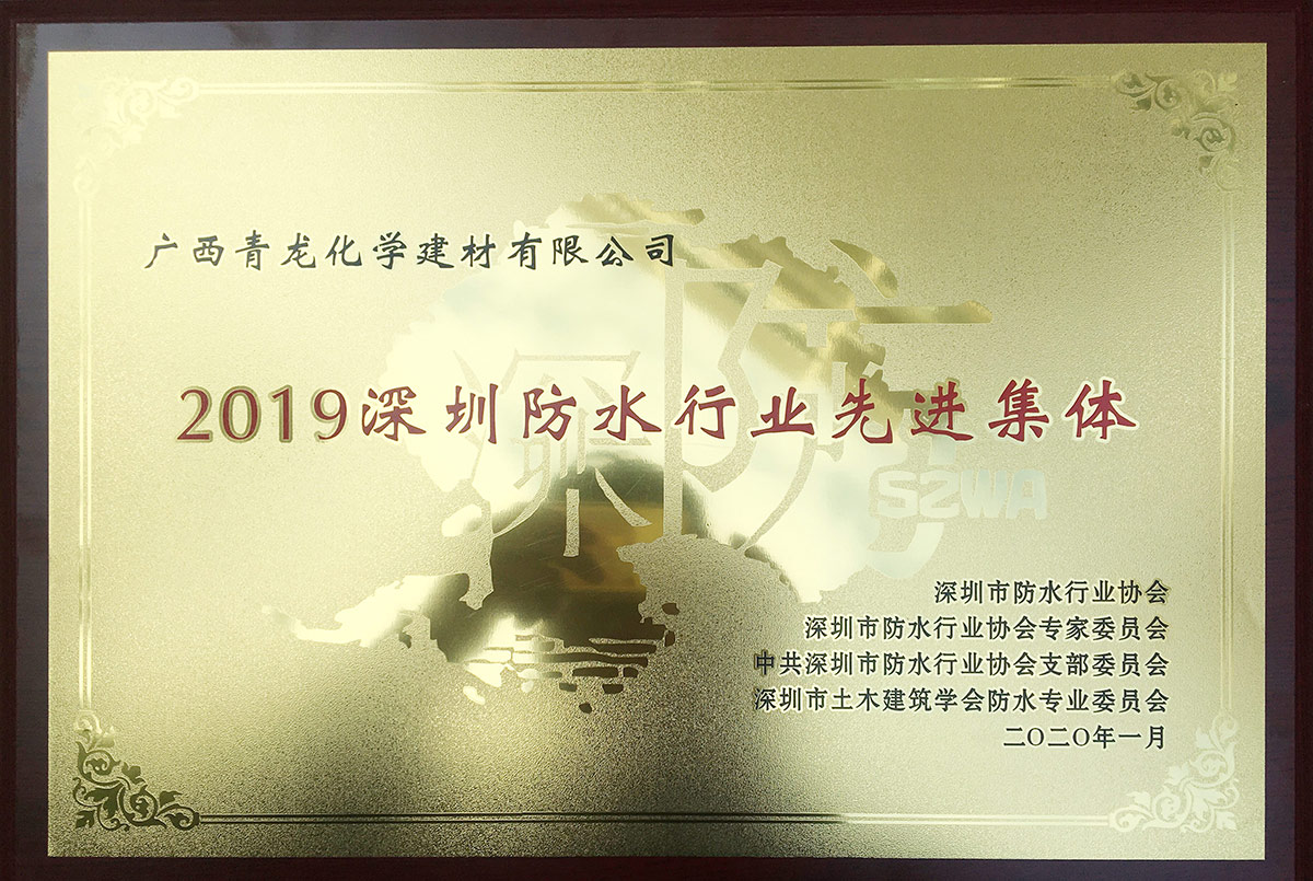 2019深圳防水行業(yè)協(xié)會先進集體獎