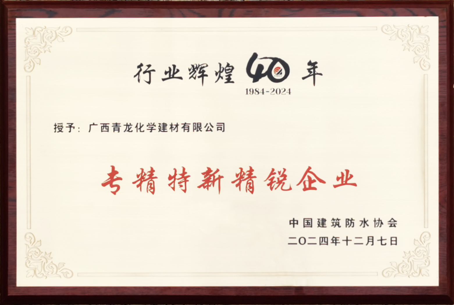 青龍防水閃耀中國(guó)建筑防水協(xié)會(huì)40周年紀(jì)念大會(huì)